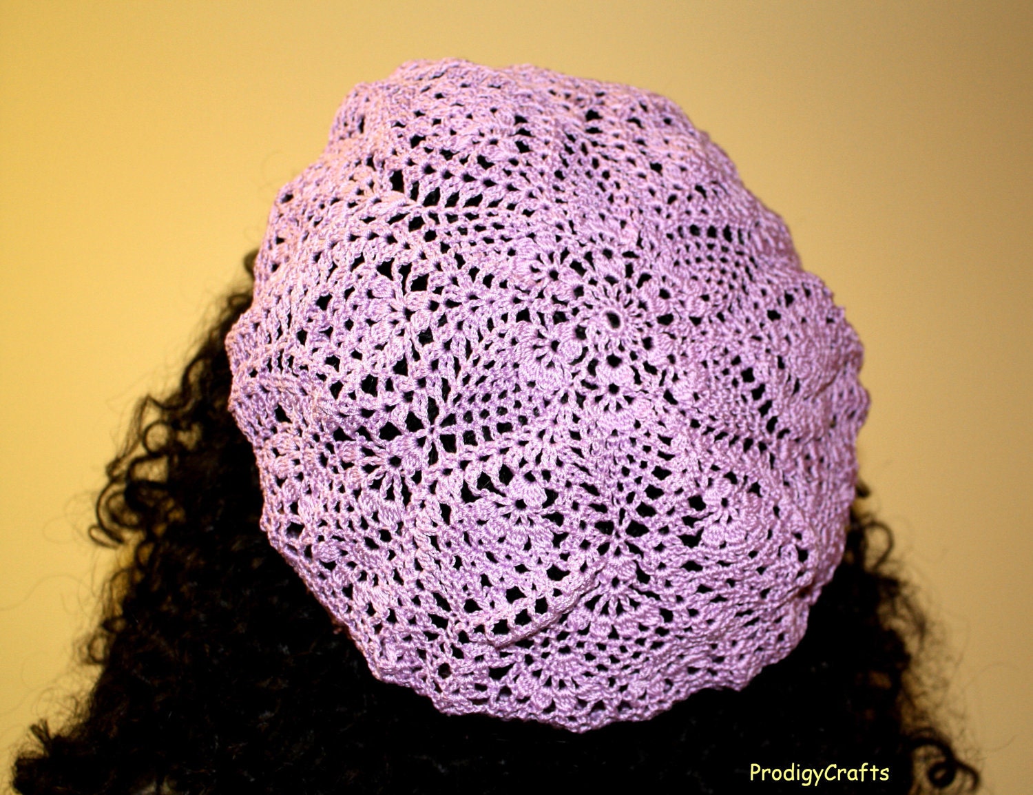 Crocheted Lilac Flower Hat