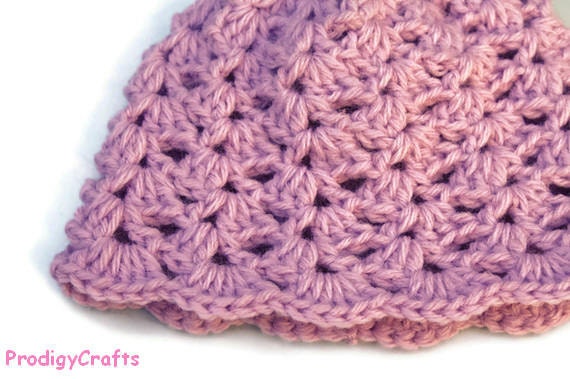 Crochet Lilac Hat for Newborn Baby Girls