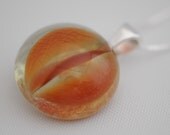 Burnt Orange Glass Vintage Marble Recycled Into a Pendant