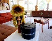 vintage metallic tinsel gold wig - made in korea - wig box included - mullet