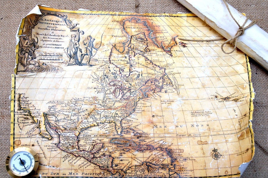 Vintage Map of America - Reproduction - Old style -Vintage Paper