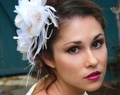 White, Ivory, Champagne, Blush Bridal Headpiece, Wedding Hair Clips, Flower Hair Clips, Fascinator, Bridal Hair Accessories - MOLLY PAIR