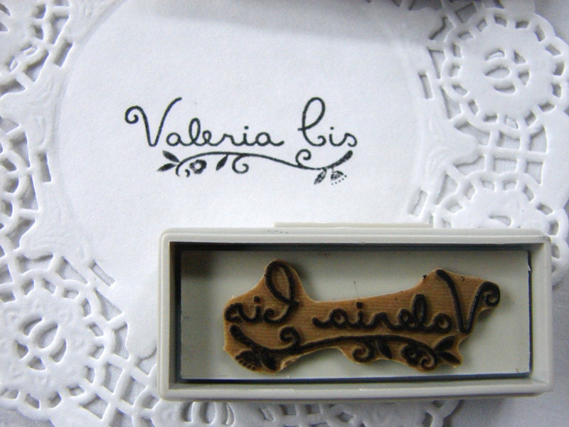 Custom handwritten rubber stamp with your name, name stamp, DIY tags - Back to school