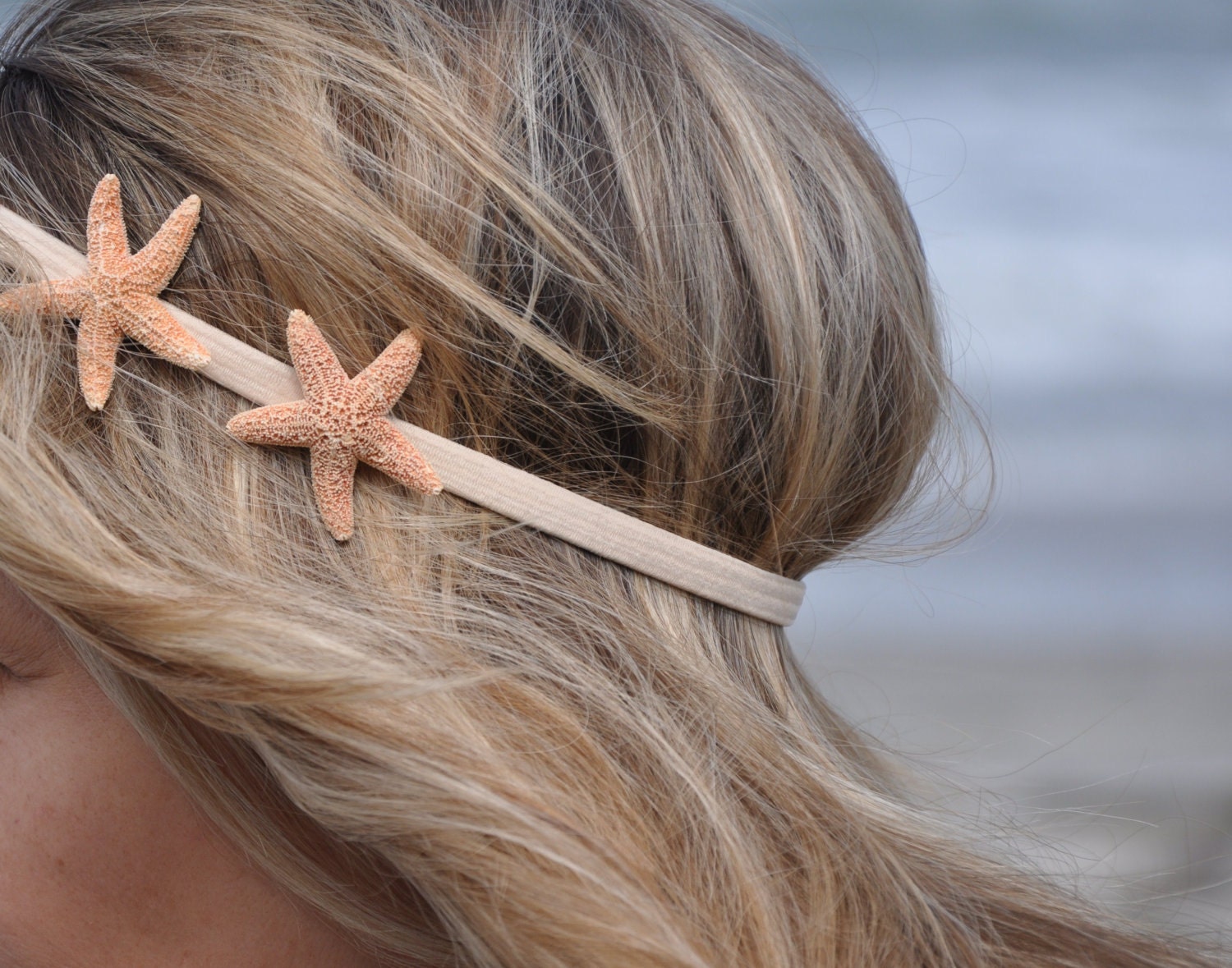 Starfish Headband with TWO Starfish Hippie Headwrap Mermaid Hair