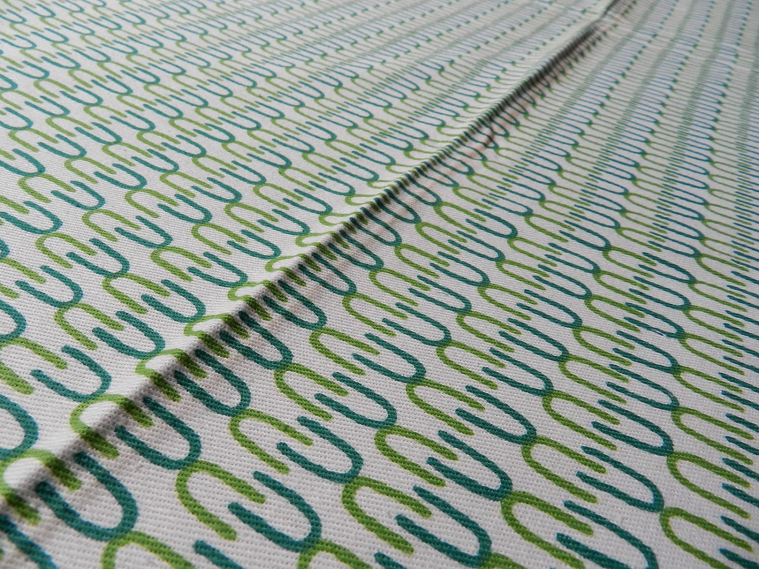 Mid Century Two-toned Green George Farkas Magnet Cotton Fabric Exclusive to Schumacher