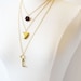 Gold Layered Triple Chain Locket, Maroon Flower, and Key Necklace - SALE