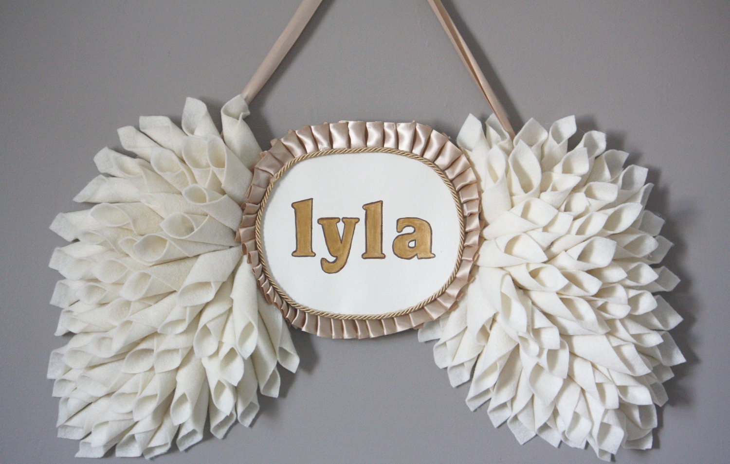 Nursery Wall Decor- Angel Wing Name Plaque