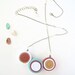 Fabric Statement Necklace, Natural Tones Geometric Spheres Rustic Earth-toned Layered Necklace -- Discover the Secrets of the Earth