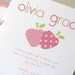 Pink and Green Strawberry Invitations, Set of 12 includes matching envelopes