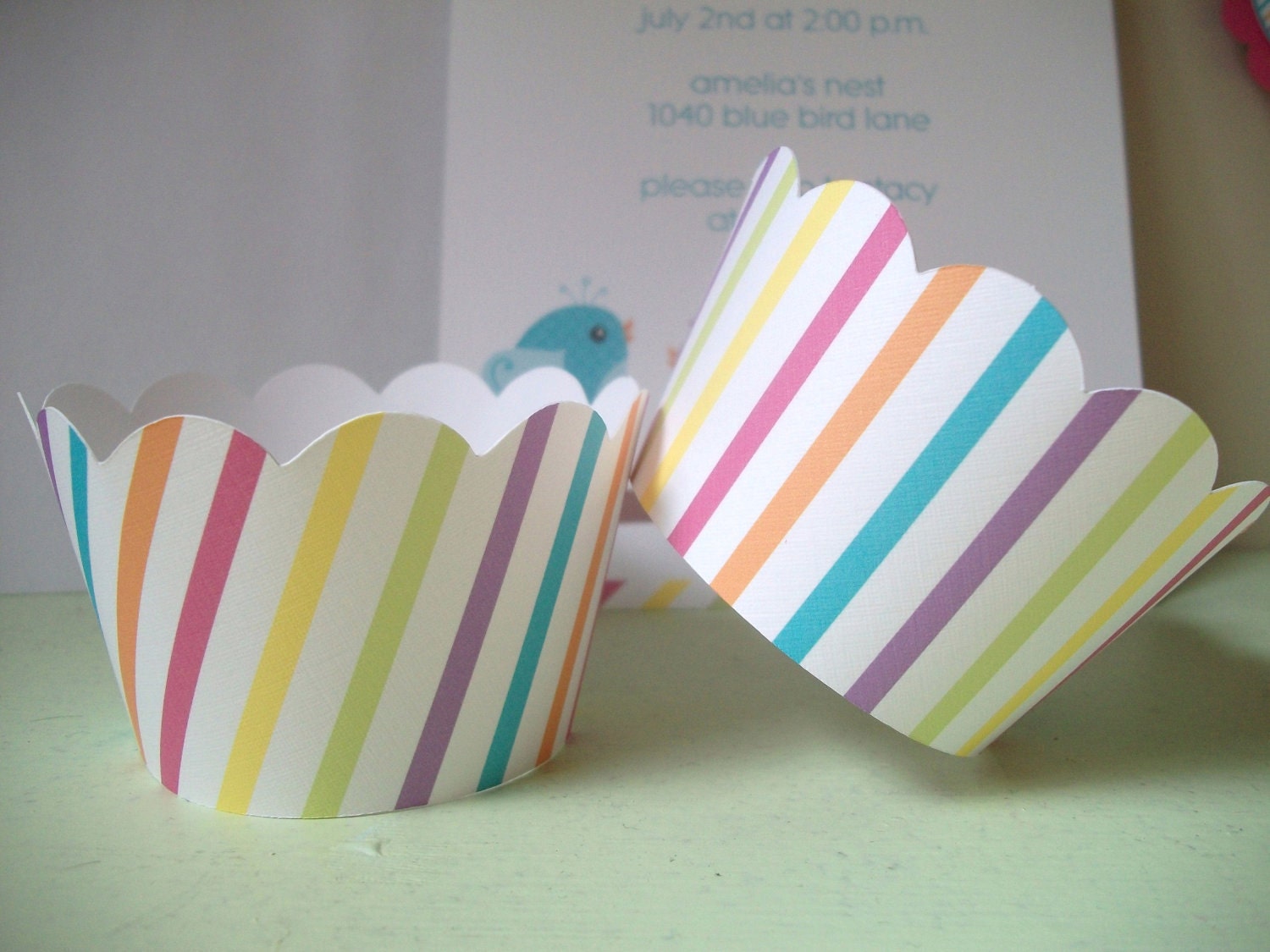 Sweet Birdie Cupcake Wrappers, Set of 12