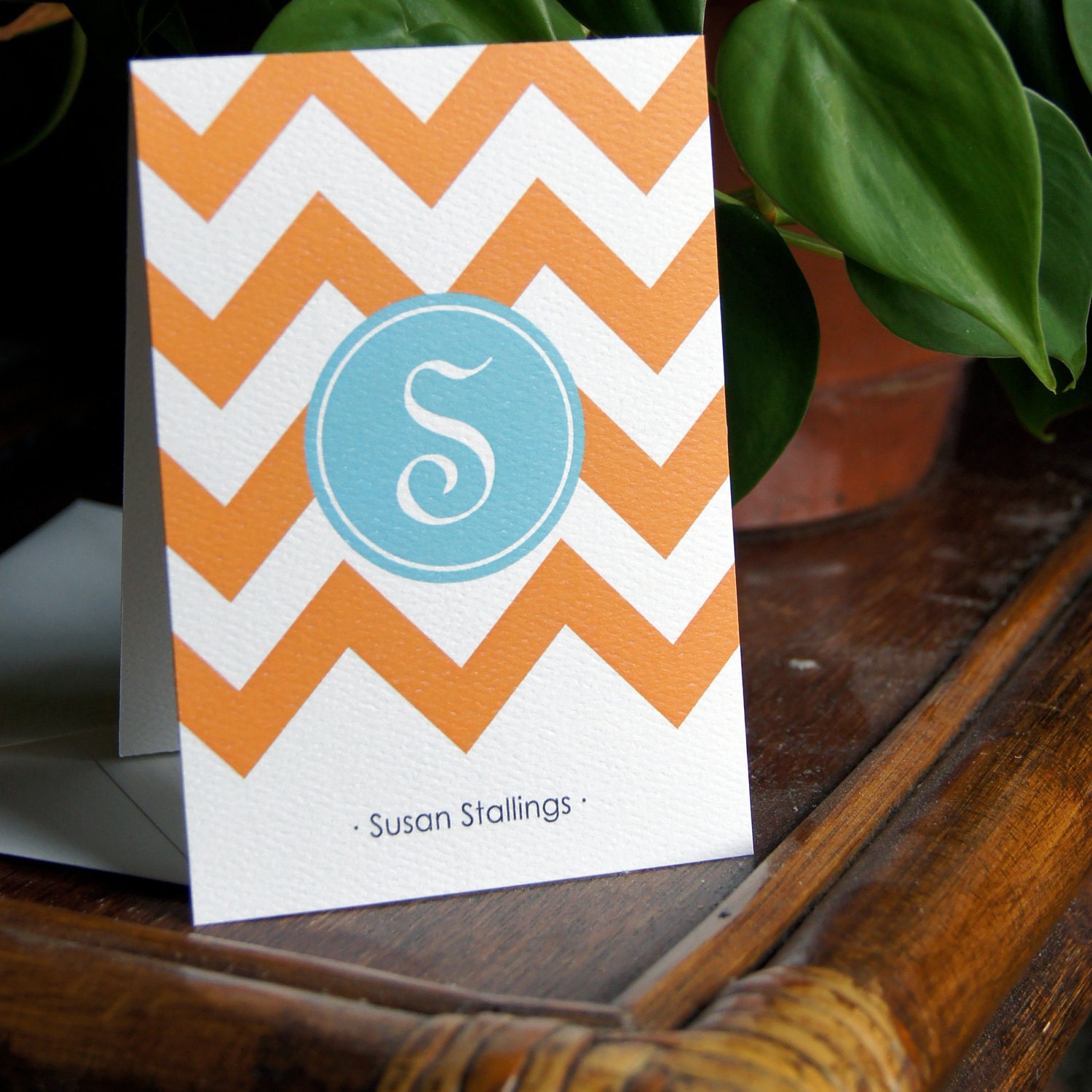 Featured on the TODAY SHOW Stationery Set (50), Modern Notecards, Monogram Stationery, Chevron Cards, Contemporary, Stationery CHOOSE Colors