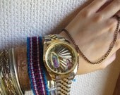 religious cross jesus silver gold watch lady of guadalupe mary chain metal bracelet watch
