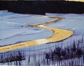 Art Print Swedish Winter River at Dawn - Arcylic 8 x 10