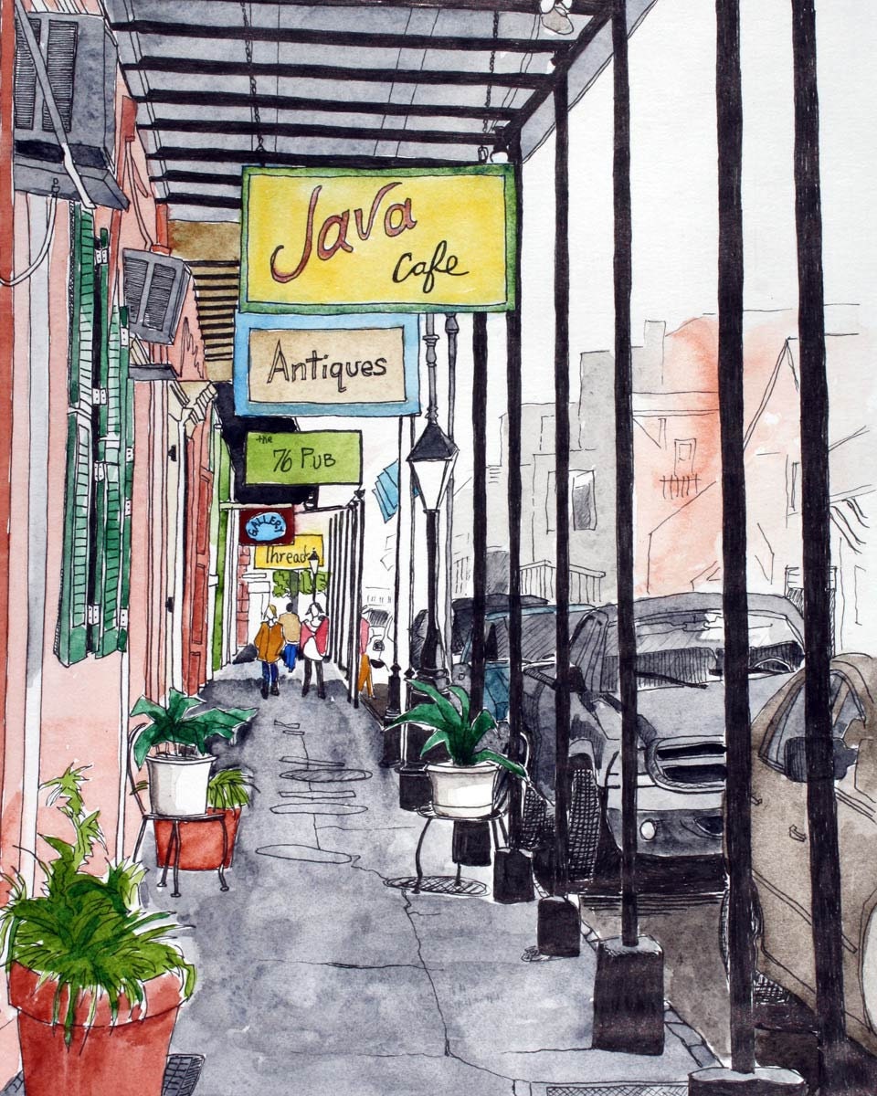 Sunny New Orleans Number 2 - Sun Sidewalk Scene Fine Art Print French Quarter 5 x 7