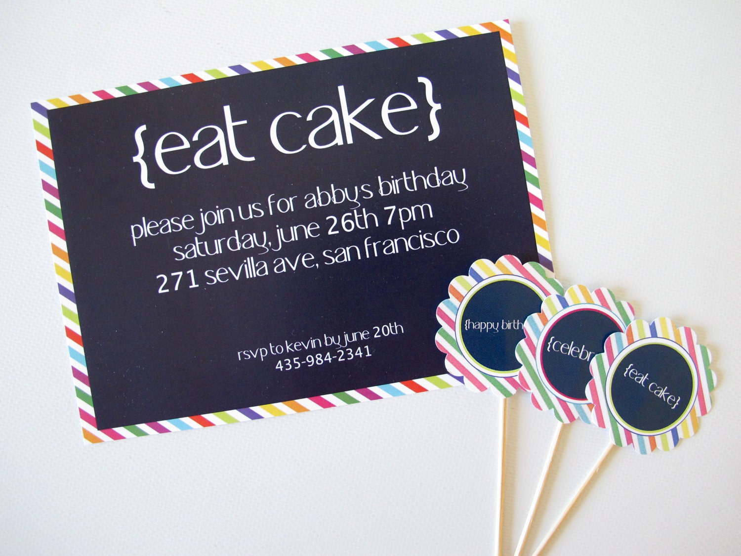 Kate Spade Inspired Birthday Party Invitations, Banner & More