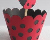 Lady Bug Cupcake Wrapper, order price per wrapper