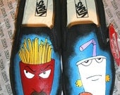 Handpainted Aqua Teen Hunger Force Shoes