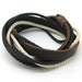Brown Leather Bracelet Rope Bracelet Cuff With Metal Woven Snapper Adjustable B018
