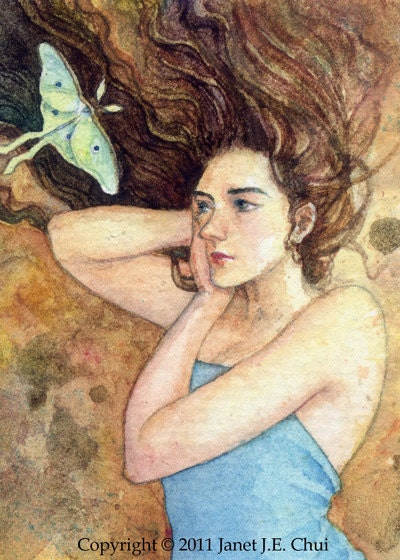 Luna Moth -- Open Edition ACEO