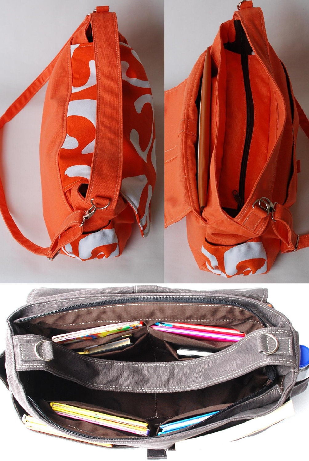 CHRISTMAS SALE - 20% Off - Picoral Orange C (Water Resistant) Laptop / School / Travel / Shoulder / Messenger / Diaper bag / Women