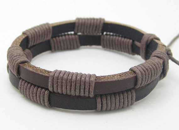 jewelry bangle Bracelet Cuff  unisex bracelet ,  Leather  bracelet rope Woven bracelet  1SZ-LH-051