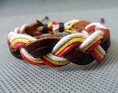 jewelry bangle adjustable brown leather bracelet and multicolour bracelet cotton ropes weave  bracelet cuff 1SZ-LH-171
