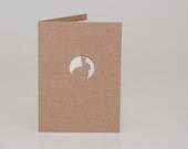 Brown Bunny Cut Out Card, Minimalist Card