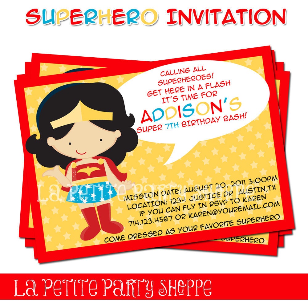 SuperHero Printable Invitation-Girls Il_170x135