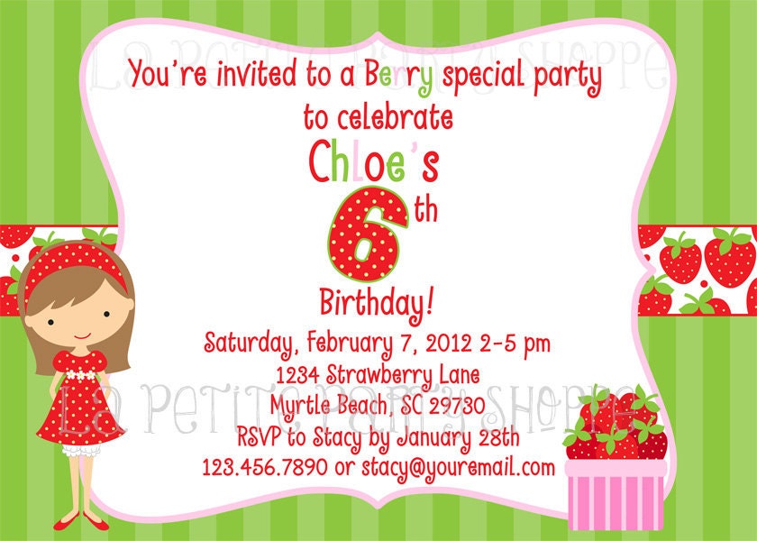 Berry Special Strawberry Birthday Invitations DIY Print Your Own Il_170x135