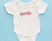 querido darling in Portoguese for a boy onesie