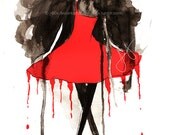 Red Dress - Print