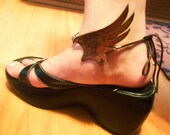 Hermes Leather Wing Anklet Pair, Greek Mythology