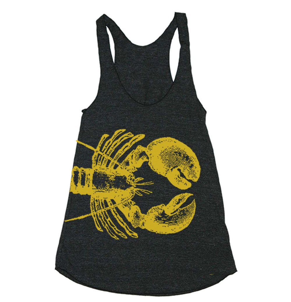 Womens LOBSTER Tri-Blend Racerback Tank - american apparel tanktop shirt - XS, S, M, and L (9 Color Options)
