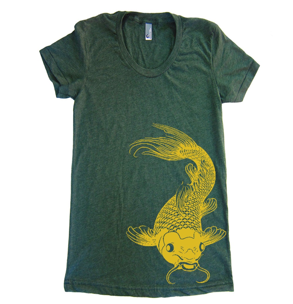 Womens Koi Fish T Shirt - American Apparel Tshirt - S M L XL (20 Color Options)