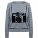 Womens Sweatshirt Vintage Camera Tri-Blend Raglan Pullover - American Apparel - S and M (6 Color Options)