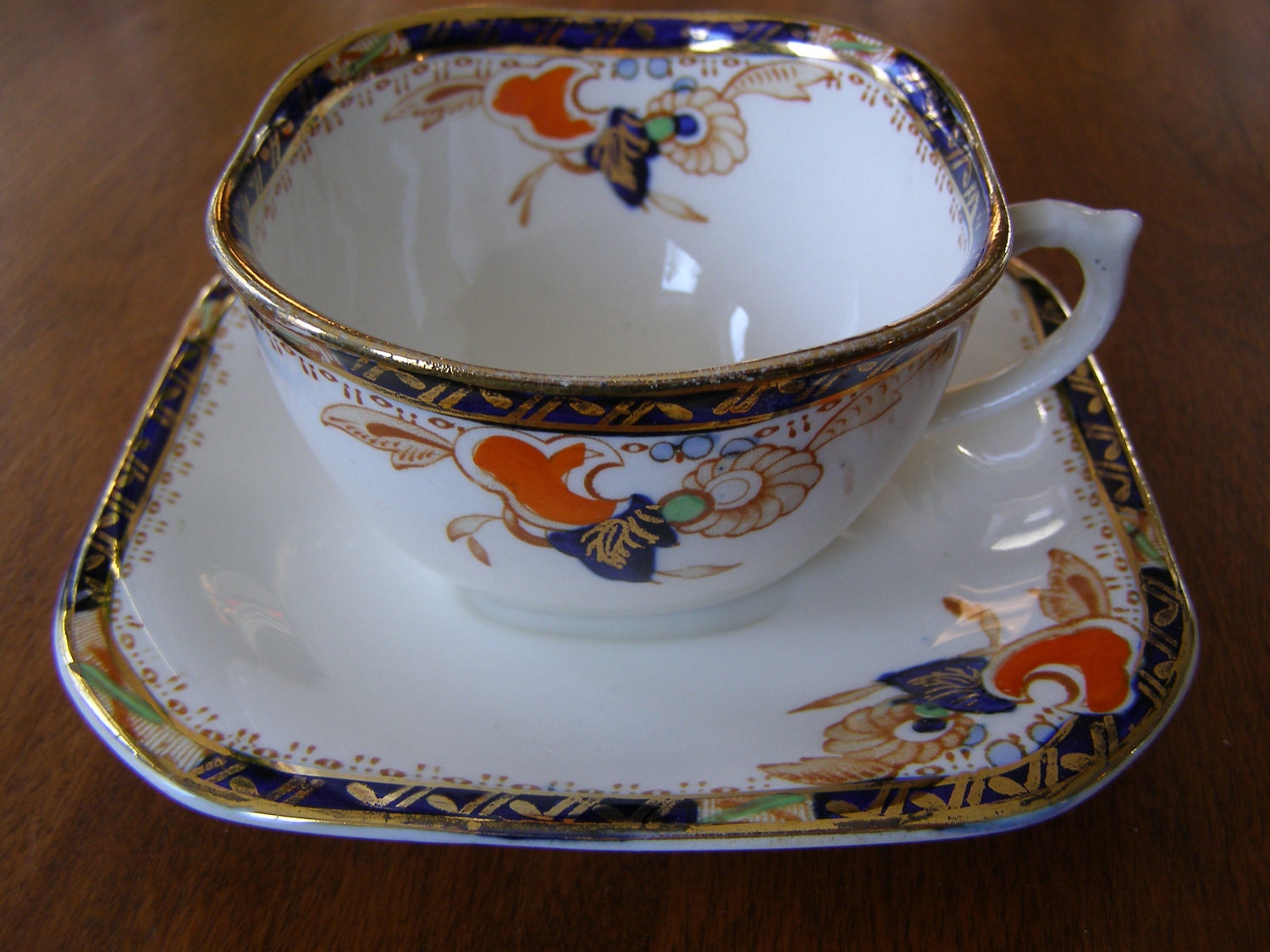 antique 1930 globe pottery auckland square cup and saucer