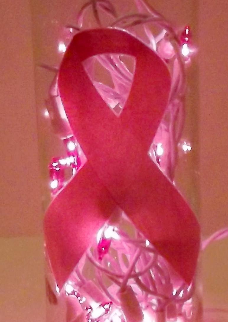 Breast Cancer Awareness Pink Ribbon Bar/Table Bottle Accent Lamp/Light- NICE