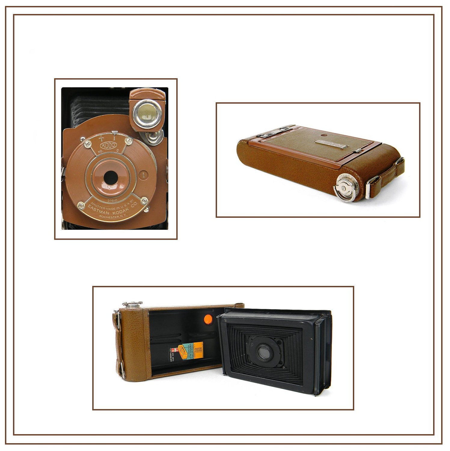 Art Deco Kodak folding camera - Junior No. 1 in rare rich brown - 1929