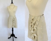Sample Sale Embroidered Cotton Ecru Skirt Size 4