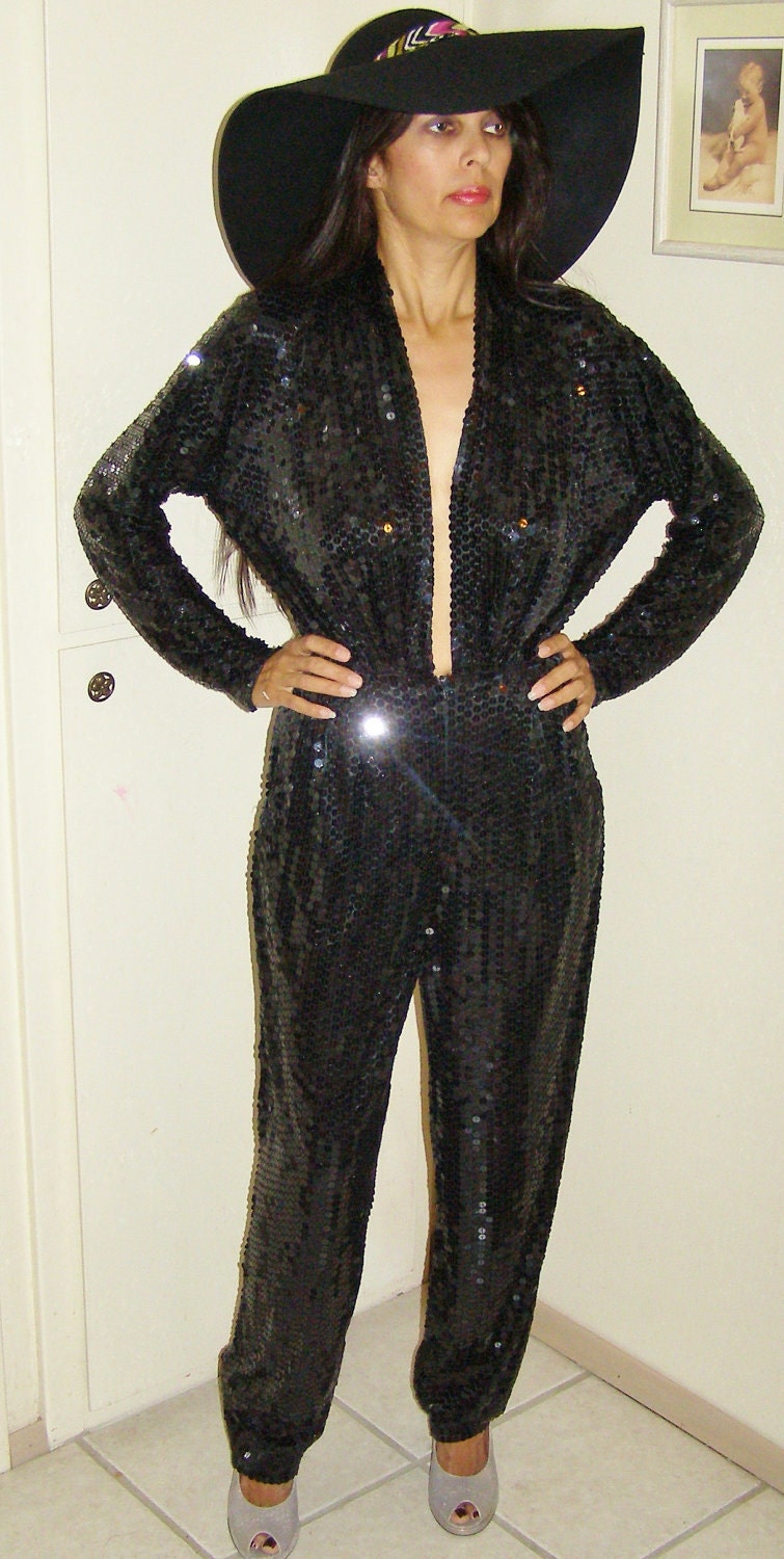 Black Sequin Jumpsuit