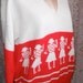 Vintage Sweater V-Neck Golf Pullover Red and White Knit