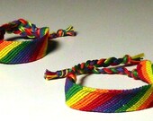 2 Gay Pride Thick Rainbow Friendship Bracelets LGBTQI