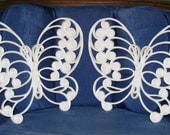 Set of 2 Vintage Butterflies, Large, Burwood Company Products 1976, White
