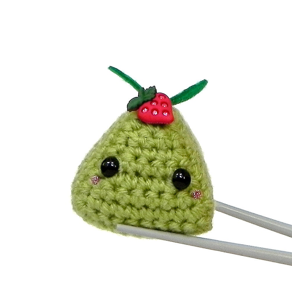 Amigurumi - Matcha Cake MochiQtie - Crochet Amigurumi mochi size mini toy doll
