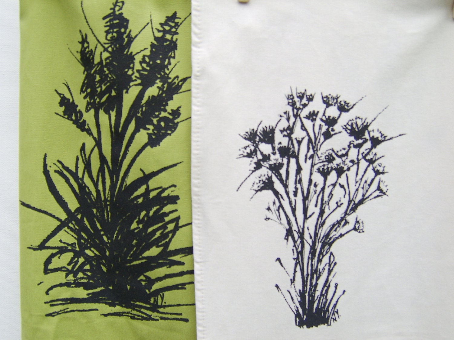 TEA TOWEL/ set of two colors from my sketch drawing  (19" x 27")