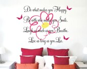 Girl Saying Quote Wall Decal Flower Butterflies Vinyl Wall Sticker