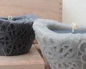 Tuxedo Twin: 1 Small Tuxedo Moon & 1 Small Tuxedo Night Chantilly Natural Wax Candles