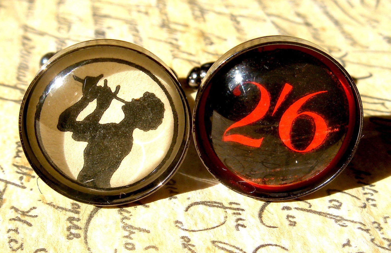 Unique Pan Books Cufflinks Made With Vintage Paperback Covers- Mens Fashion Cuff Links- Black White Red- Literary gift for him