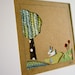 Bunny and Poppies Fabric Papercut with frame