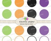 Halloween Patterened Circles Scrapbooking Frames / Journal Tags - Can be resized and layered for cute effects. Instant Download